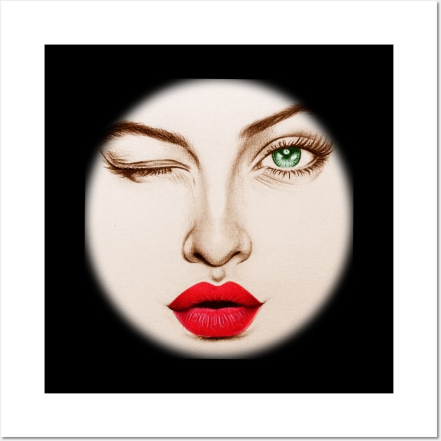 female face with eyes and lips Wall Art by NeetzCreation